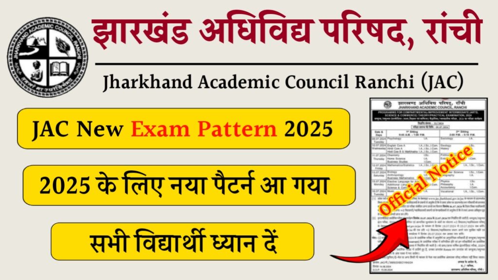 Jac Board Exam Pattern 2025