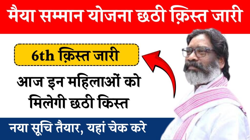 Maiya Samman Yojana 6th Installment Date